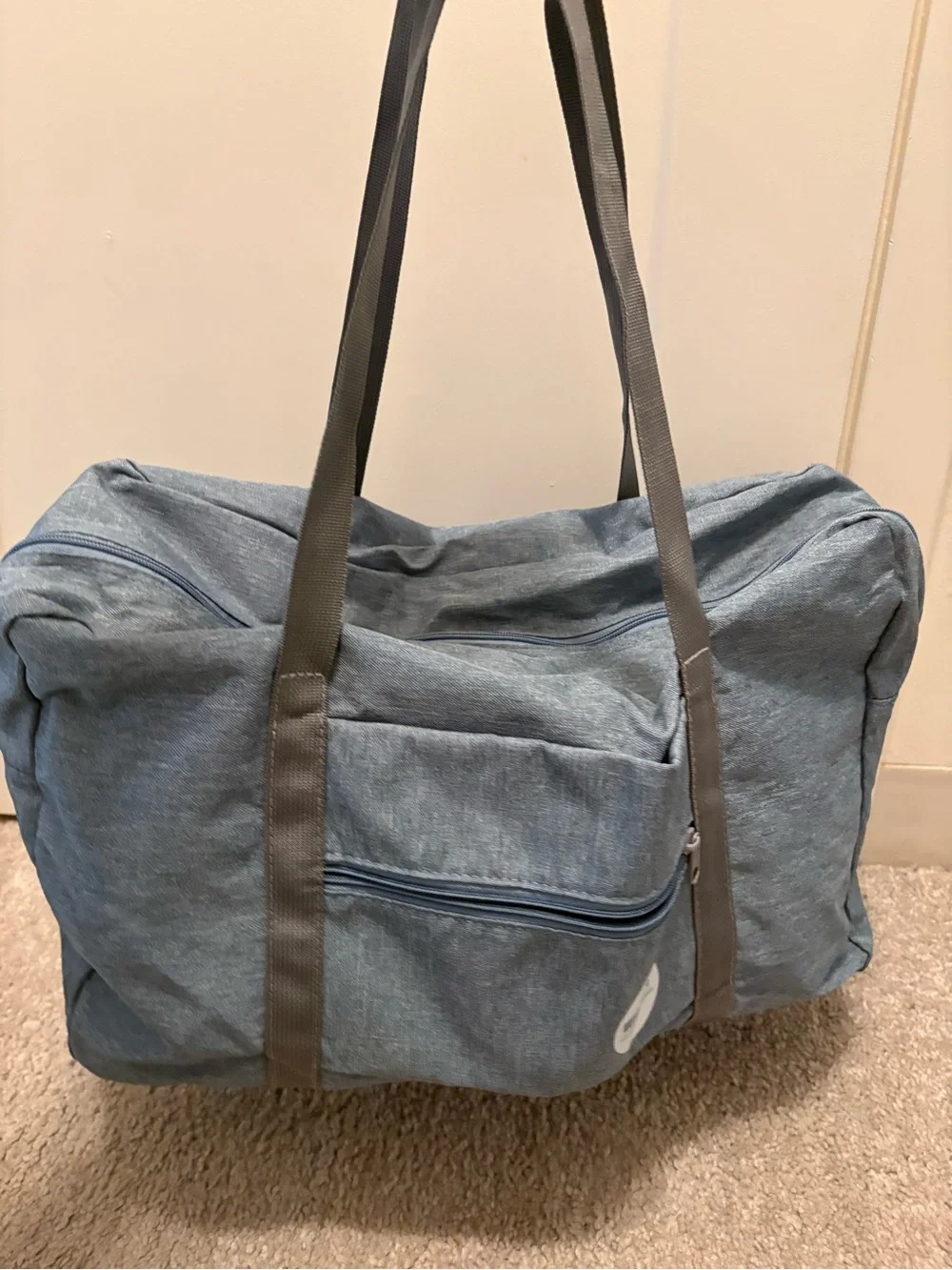 Blue Canvas Weekender Duffel Bag for Men